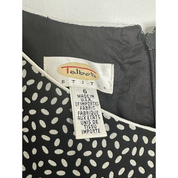 Talbots Vintage Black and White Polka Dot Short Sleeve Maxi Dress Size 6 P - Picture 4 of 7